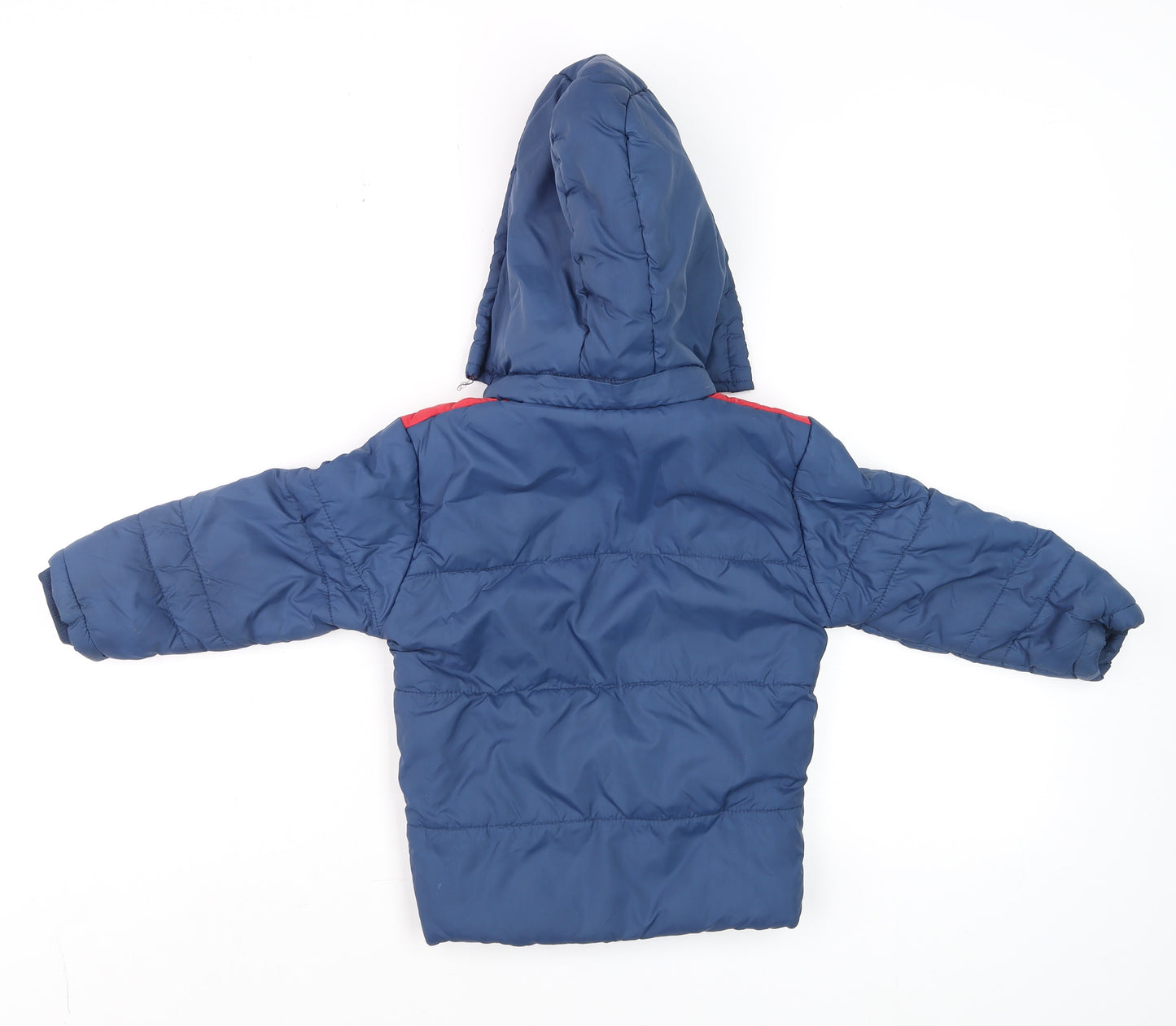 Fort Collins Boys Blue & Red Hooded Puffer Jacket 2-3 Years Winter Coat