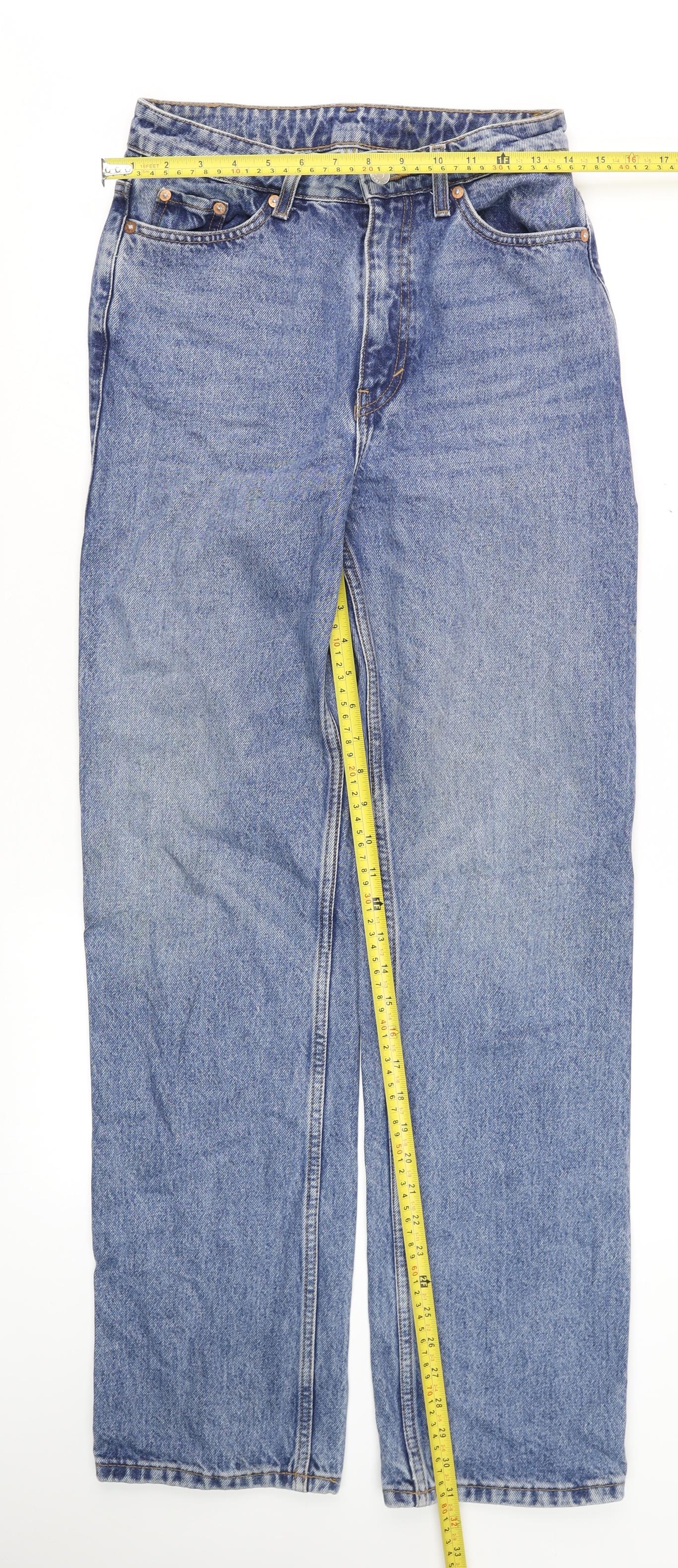 Weekday Men's Blue 26/32 Straight High Rise Denim Jeans
