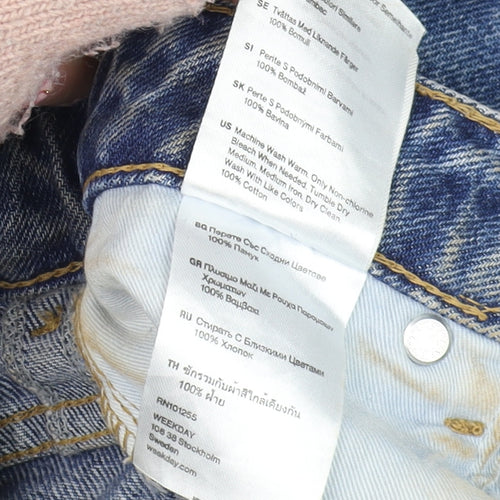 Weekday Men's Blue 26/32 Straight High Rise Denim Jeans