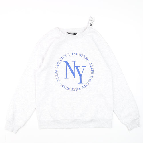 Dunnes Unisex Grey NY Graphic Sweatshirt XS Regular Fit
