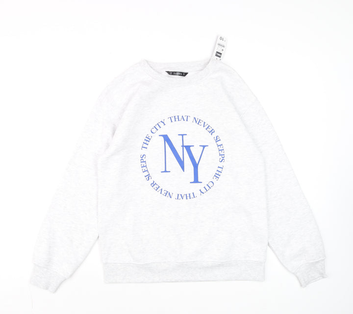 Dunnes Unisex Grey NY Graphic Sweatshirt XS Regular Fit