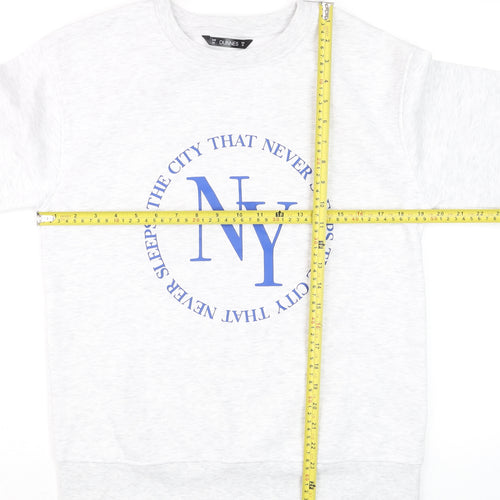 Dunnes Unisex Grey NY Graphic Sweatshirt XS Regular Fit