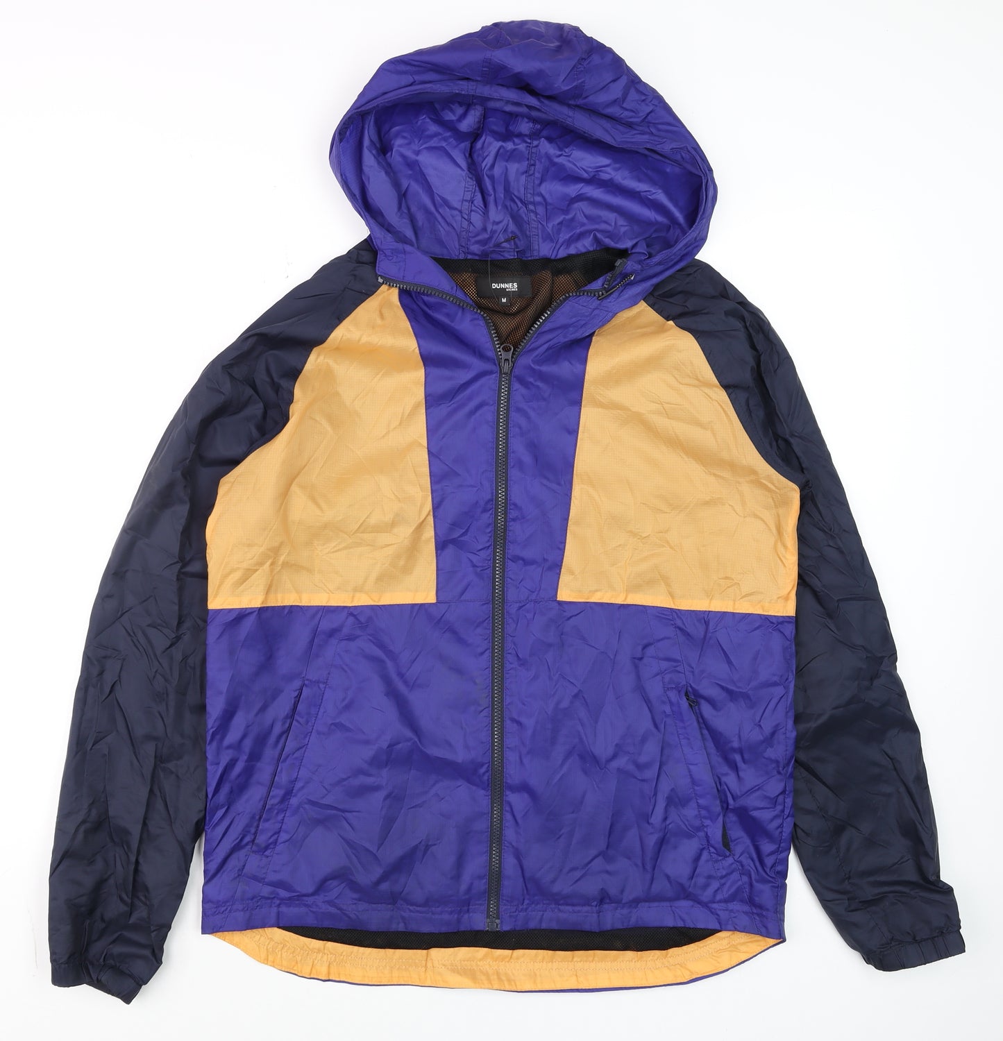 Dunnes Stores Men's Blue Windbreaker Hooded Jacket Size M
