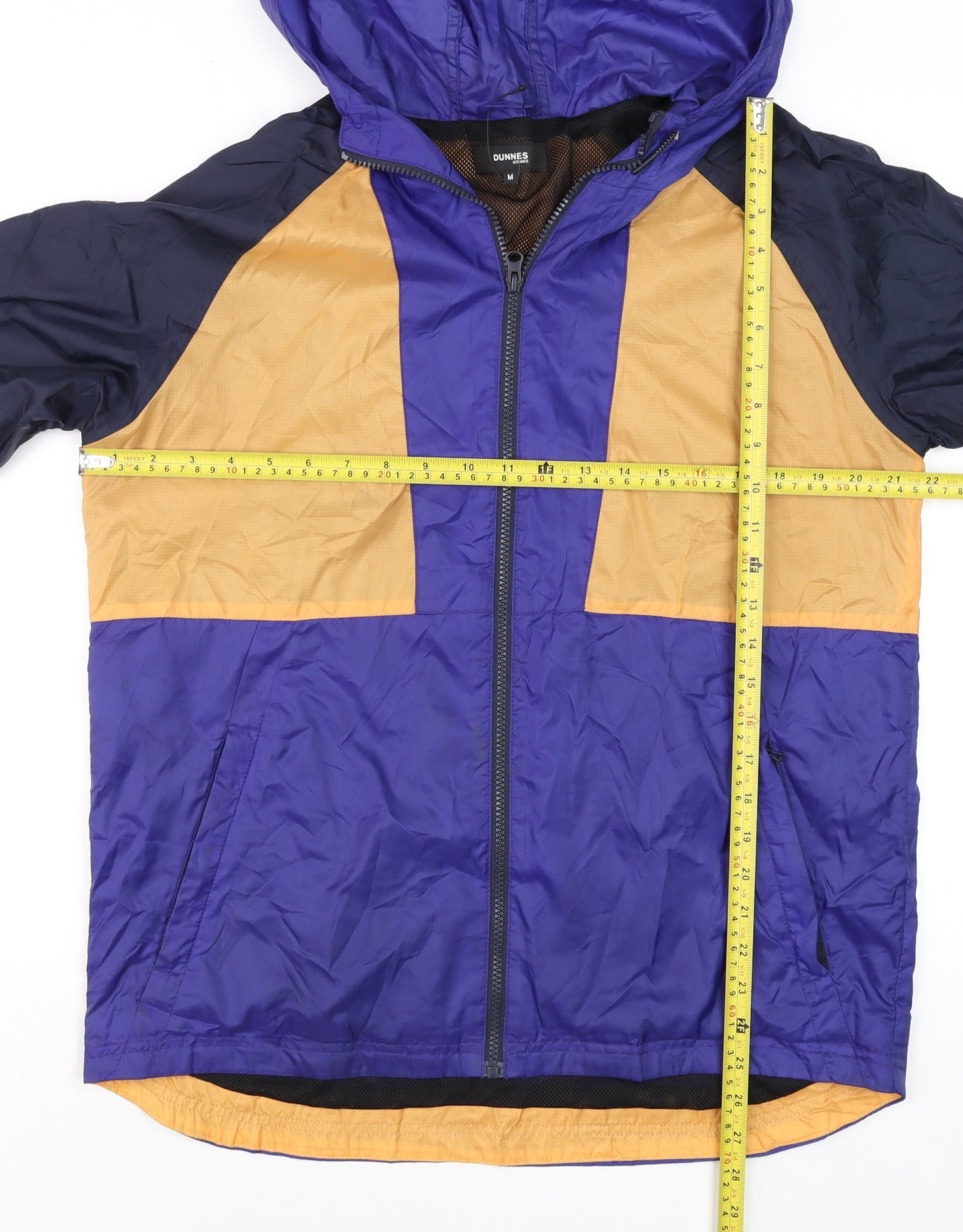 Dunnes Stores Men's Blue Windbreaker Hooded Jacket Size M