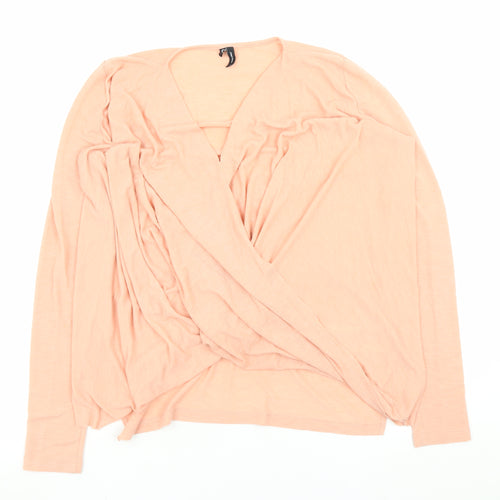 Vero Moda Women’s Pink Wrap V-Neck Long Sleeve Jumper Size S