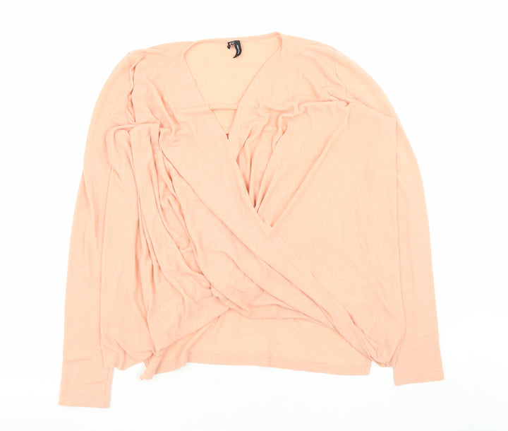 Vero Moda Women’s Pink Wrap V-Neck Long Sleeve Jumper Size S