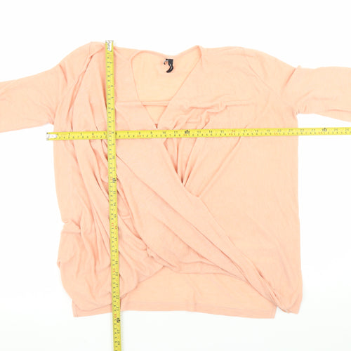 Vero Moda Women’s Pink Wrap V-Neck Long Sleeve Jumper Size S