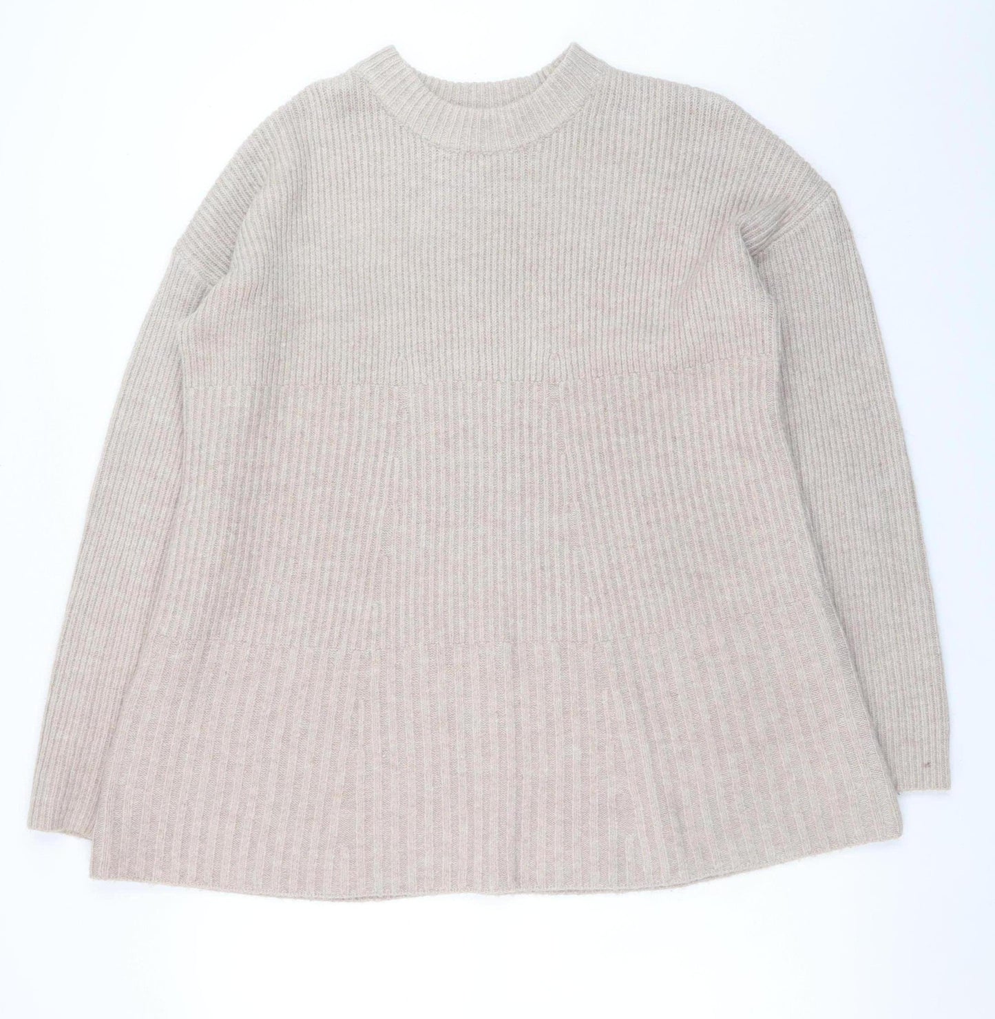 Very Women Beige Size 12 Jumper Dress Long Sleeve Knitwear