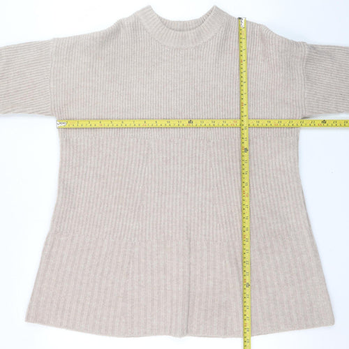 Very Women Beige Size 12 Jumper Dress Long Sleeve Knitwear
