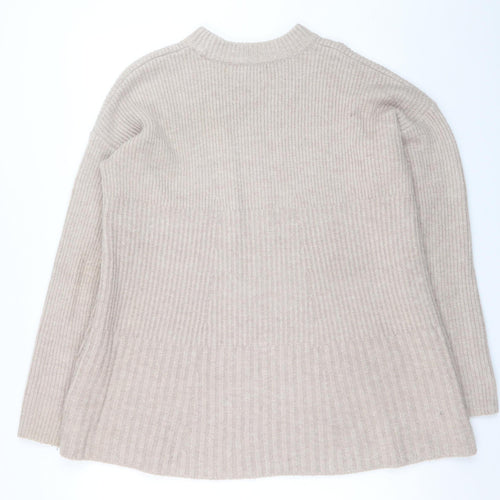 Very Women Beige Size 12 Jumper Dress Long Sleeve Knitwear