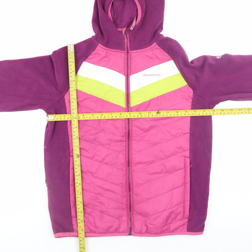 Craghoppers Girls Pink Hooded Quilted Puffer Jacket Age 13 EU 158