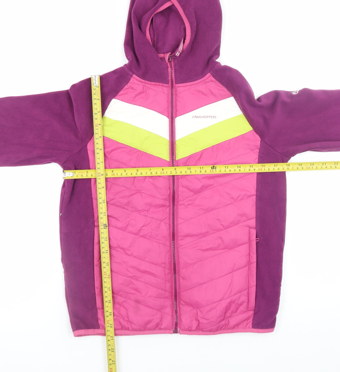 Craghoppers Girls Pink Hooded Quilted Puffer Jacket Age 13 EU 158