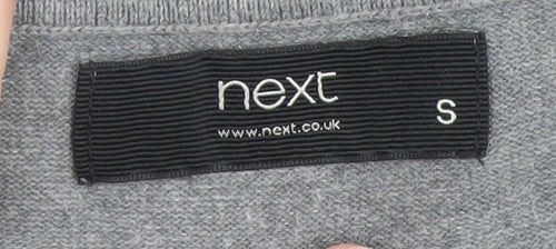 Next Men Grey V-Neck Cotton Cashmere Jumper Size S