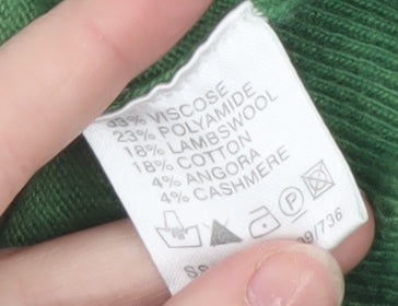 EAST Womens Green Lambswool Blend Button Cardigan Size 10