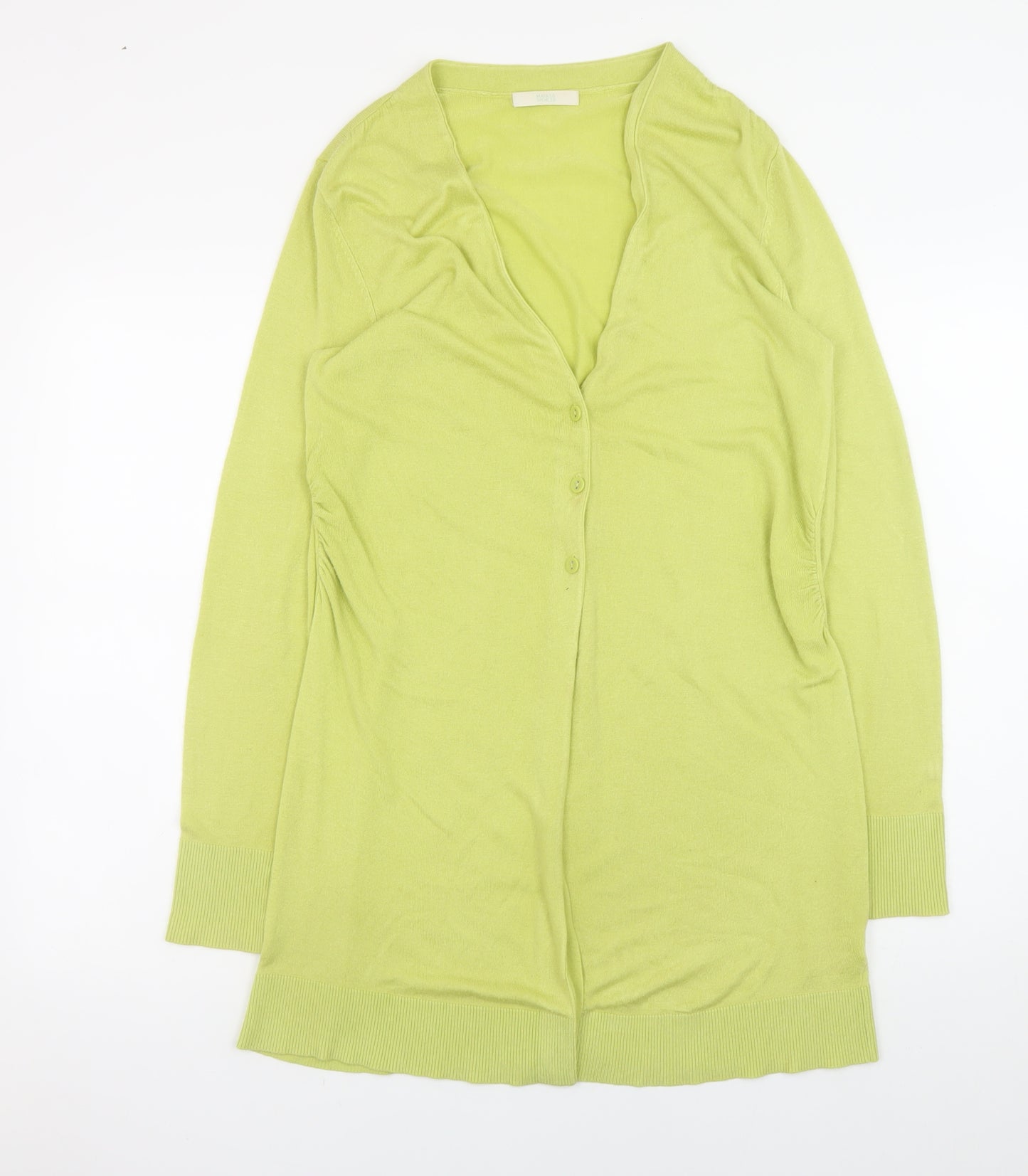 Marks and Spencer Womens Green V-Neck Long Sleeve Cardigan UK 14