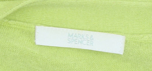 Marks and Spencer Womens Green V-Neck Long Sleeve Cardigan UK 14