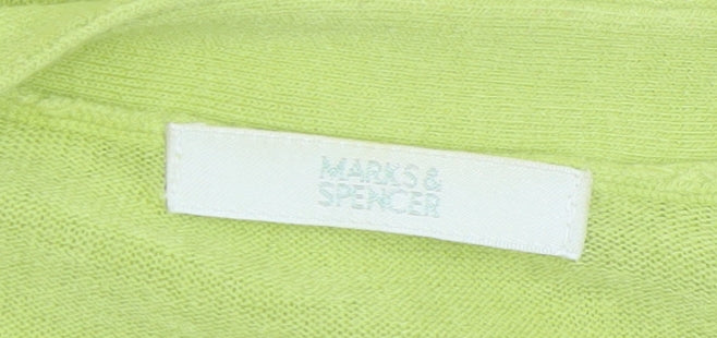 Marks and Spencer Womens Green V-Neck Long Sleeve Cardigan UK 14