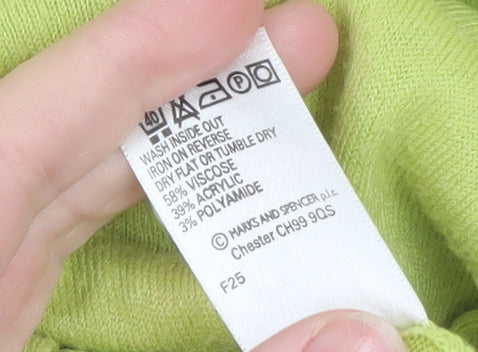 Marks and Spencer Womens Green V-Neck Long Sleeve Cardigan UK 14