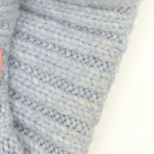 Tu Women Blue Cable-Knit Roll Neck Chunky Jumper Size S