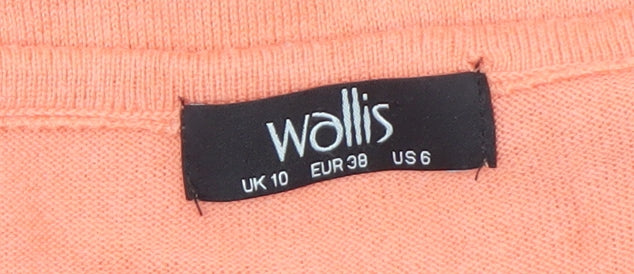 Wallis Women’s Orange Lace Knit 3/4 Sleeve Scoop Neck Jumper Size 10