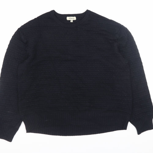Albaray Women's Black Crew Neck Knit Jumper Size 10