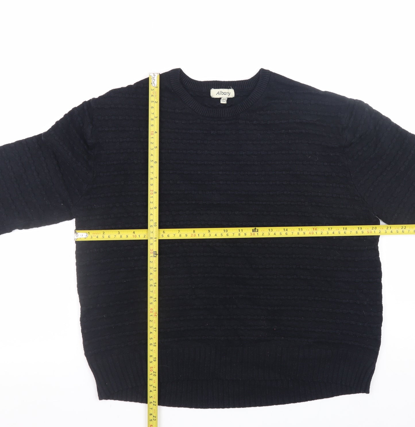 Albaray Women's Black Crew Neck Knit Jumper Size 10