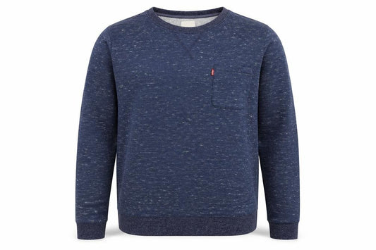 Front view of Levi's Men's Blue Crew Neck Sweatshirt XL Long Sleeve Pullover