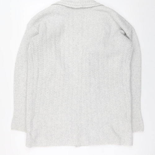 GAP Women's Grey Cable-Knit Open Cardigan XS Wool Alpaca Blend
