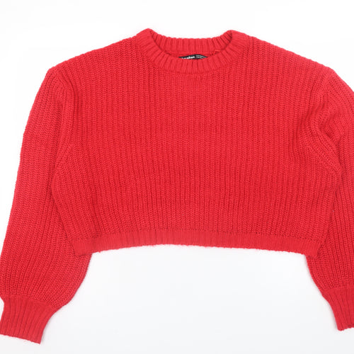 Threadbare Women’s Red Chunky Knit Crew Neck Jumper Size 12