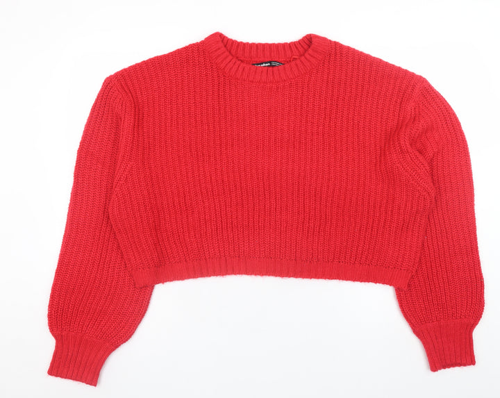 Threadbare Women’s Red Chunky Knit Crew Neck Jumper Size 12