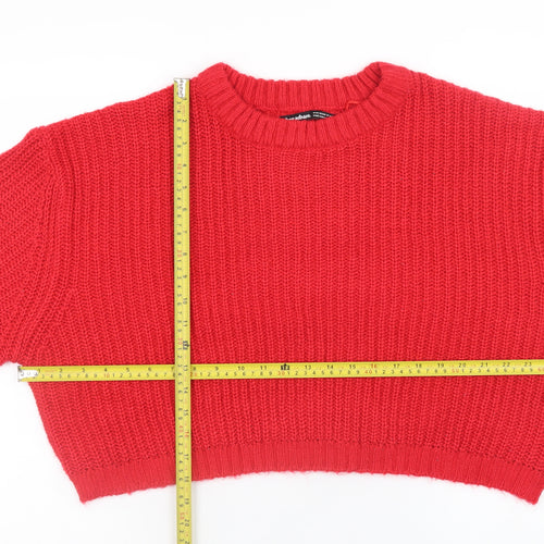 Threadbare Women’s Red Chunky Knit Crew Neck Jumper Size 12