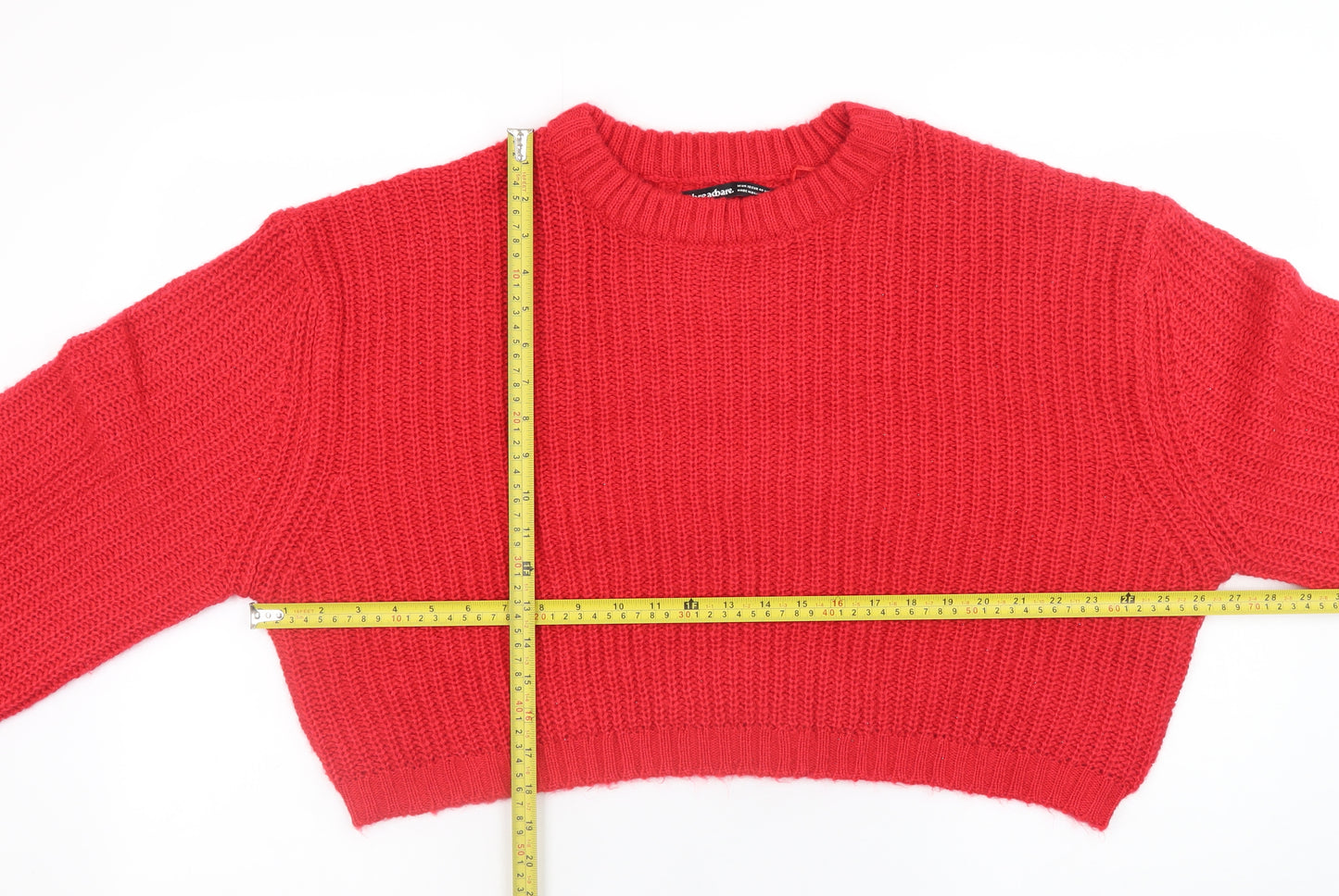 Threadbare Women’s Red Chunky Knit Crew Neck Jumper Size 12