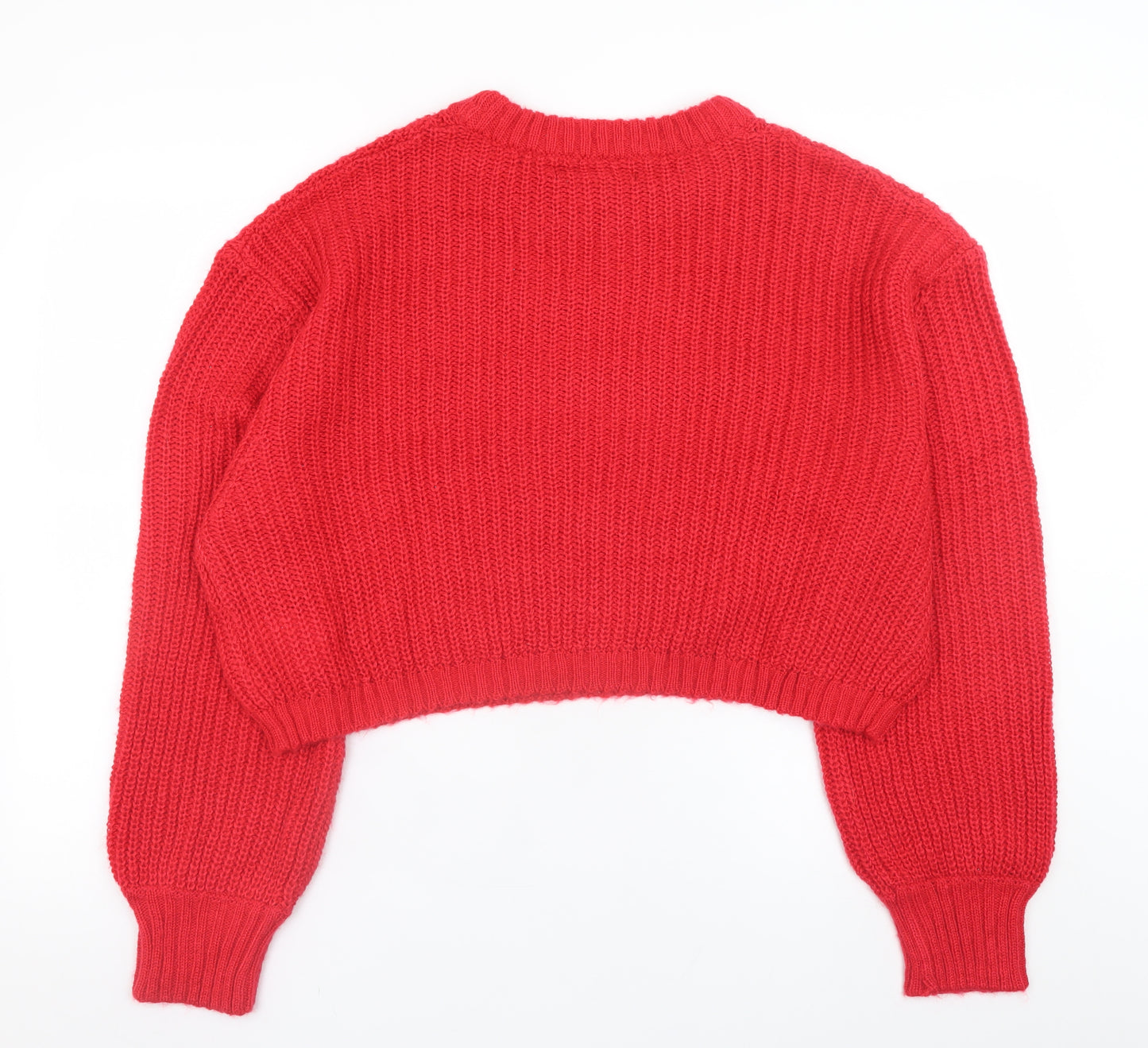Threadbare Women’s Red Chunky Knit Crew Neck Jumper Size 12