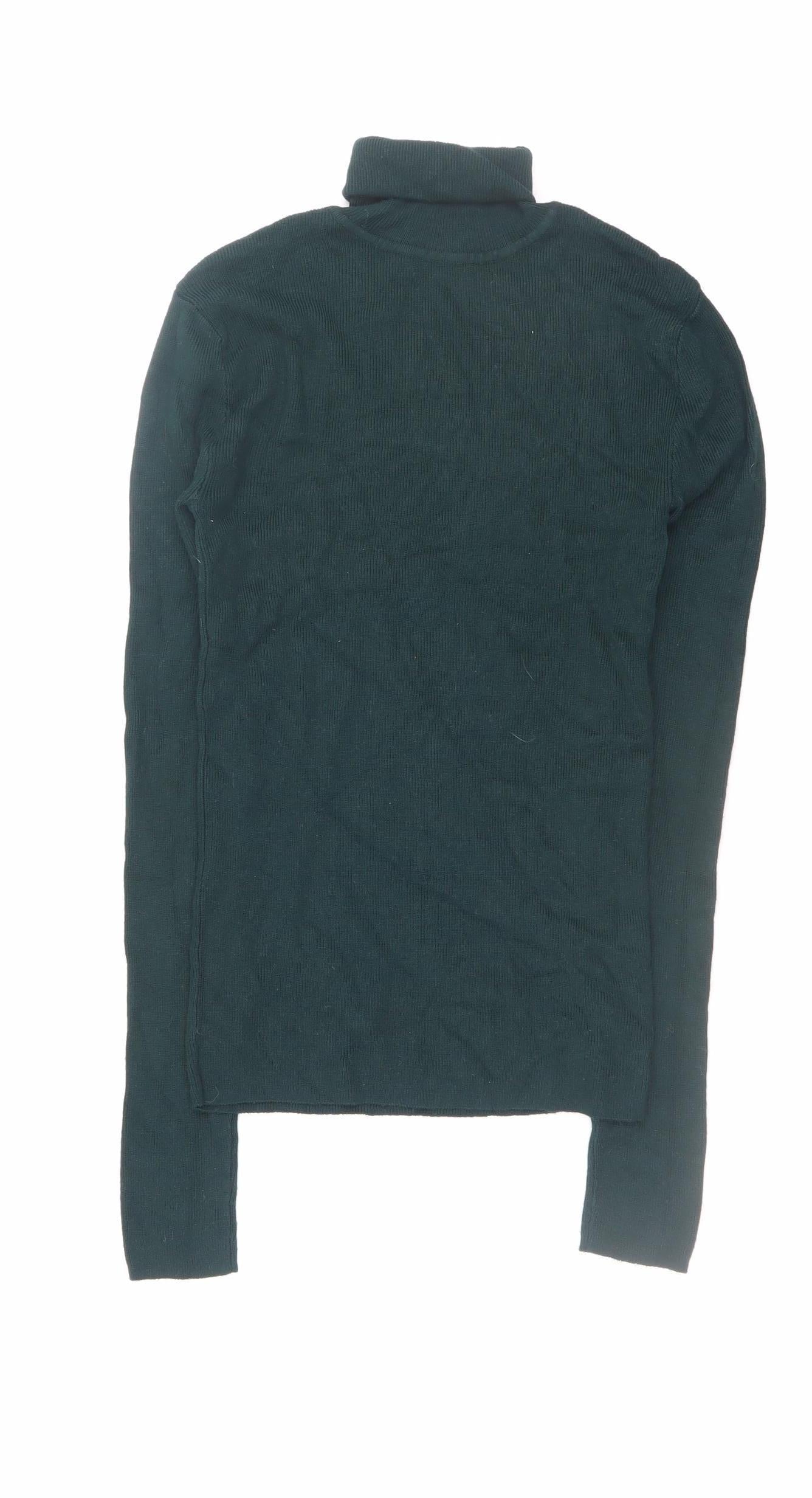 Primark Women's Green Roll Neck Slim Fit Jumper 2XS