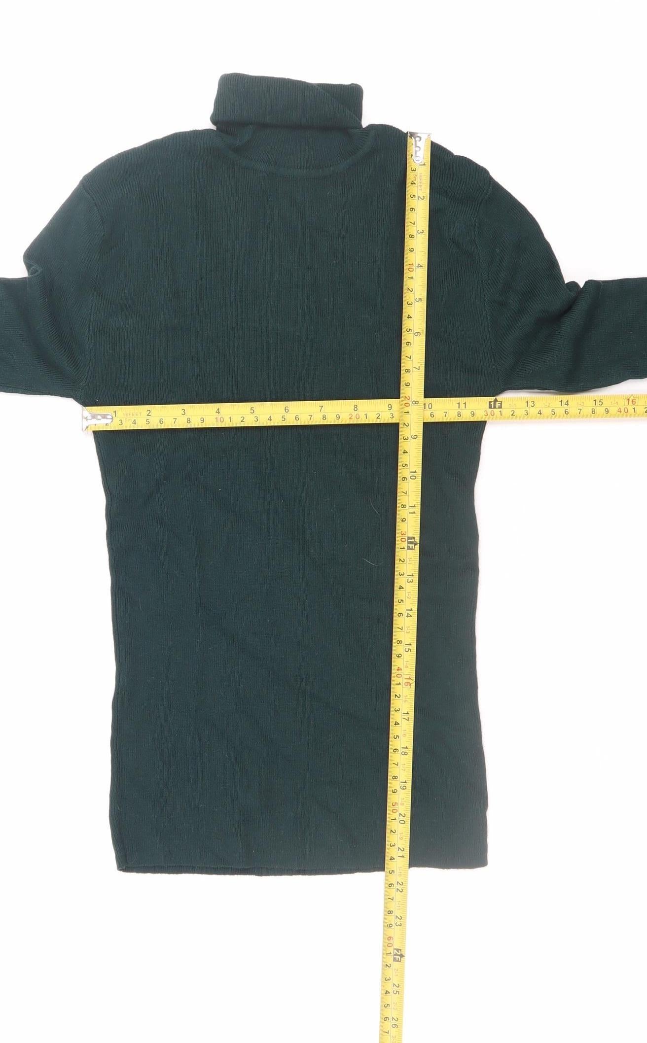 Primark Women's Green Roll Neck Slim Fit Jumper 2XS