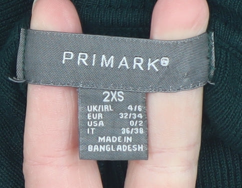 Primark Women's Green Roll Neck Slim Fit Jumper 2XS