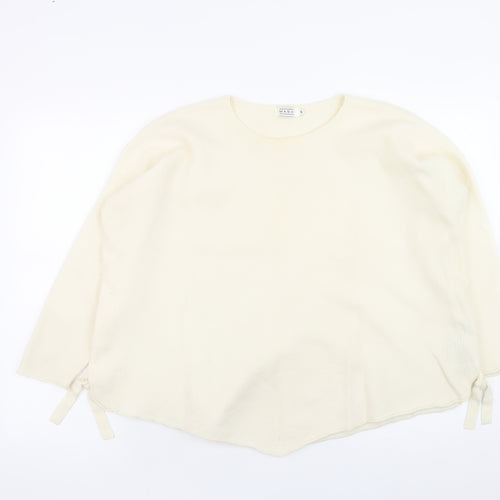 Masai Women Ivory Merino Wool Relaxed Fit Pullover Jumper Size S