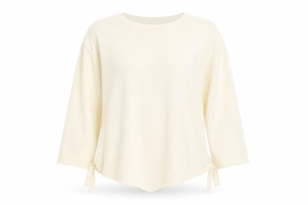 Front view of Masai Women Ivory Merino Wool Relaxed Fit jumper, size S