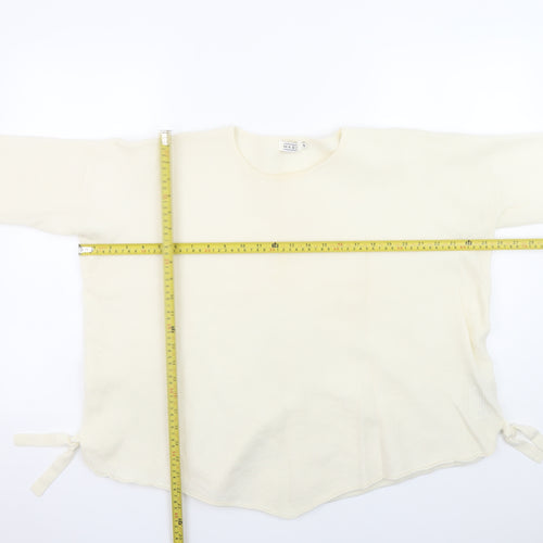Masai Women Ivory Merino Wool Relaxed Fit Pullover Jumper Size S