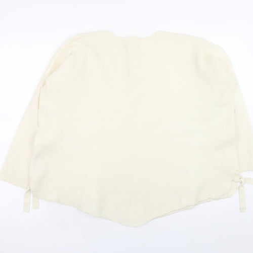 Masai Women Ivory Merino Wool Relaxed Fit Pullover Jumper Size S