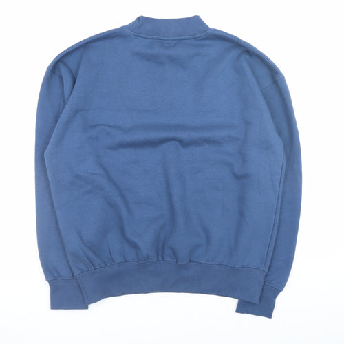 Branded Ltd Men's Blue Pullover Sweatshirt Size S Crew Neck Fleece Cotton Blend