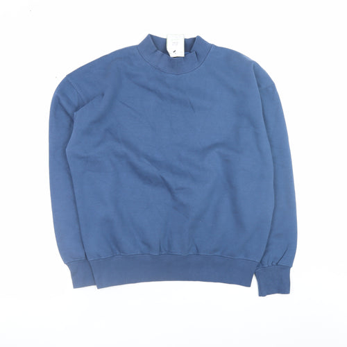 Branded Ltd Men's Blue Pullover Sweatshirt Size S Crew Neck Fleece Cotton Blend