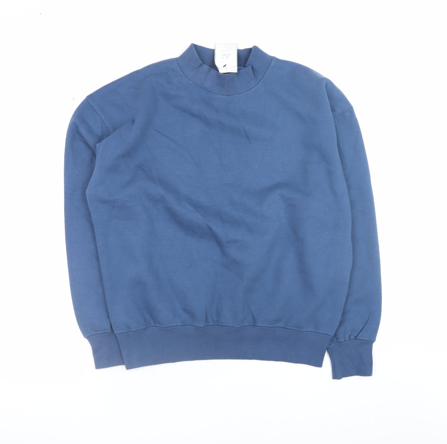 Branded Ltd Men's Blue Pullover Sweatshirt Size S Crew Neck Fleece Cotton Blend