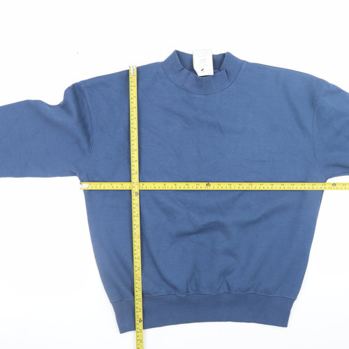 Branded Ltd Men's Blue Pullover Sweatshirt Size S Crew Neck Fleece Cotton Blend