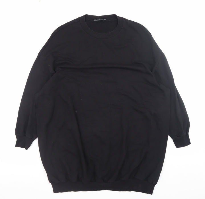 ASOS Design Women Black Size 8 Petite Crew Neck Pullover Sweatshirt