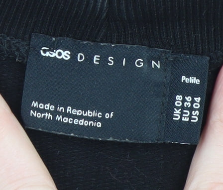 ASOS Design Women Black Size 8 Petite Crew Neck Pullover Sweatshirt