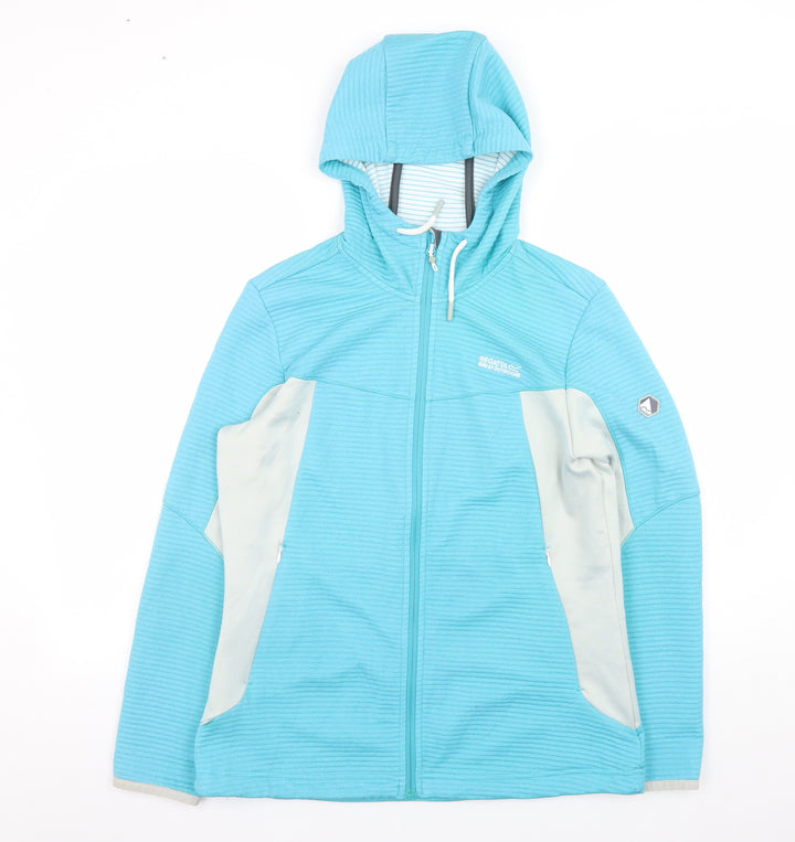 Regatta Women Blue Softshell Hooded Outdoor Jacket Size 12