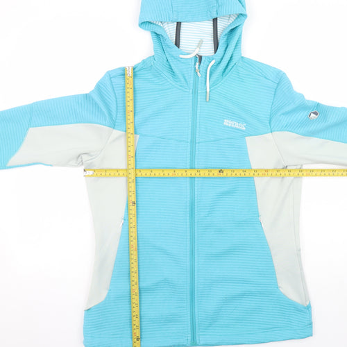 Regatta Women Blue Softshell Hooded Outdoor Jacket Size 12