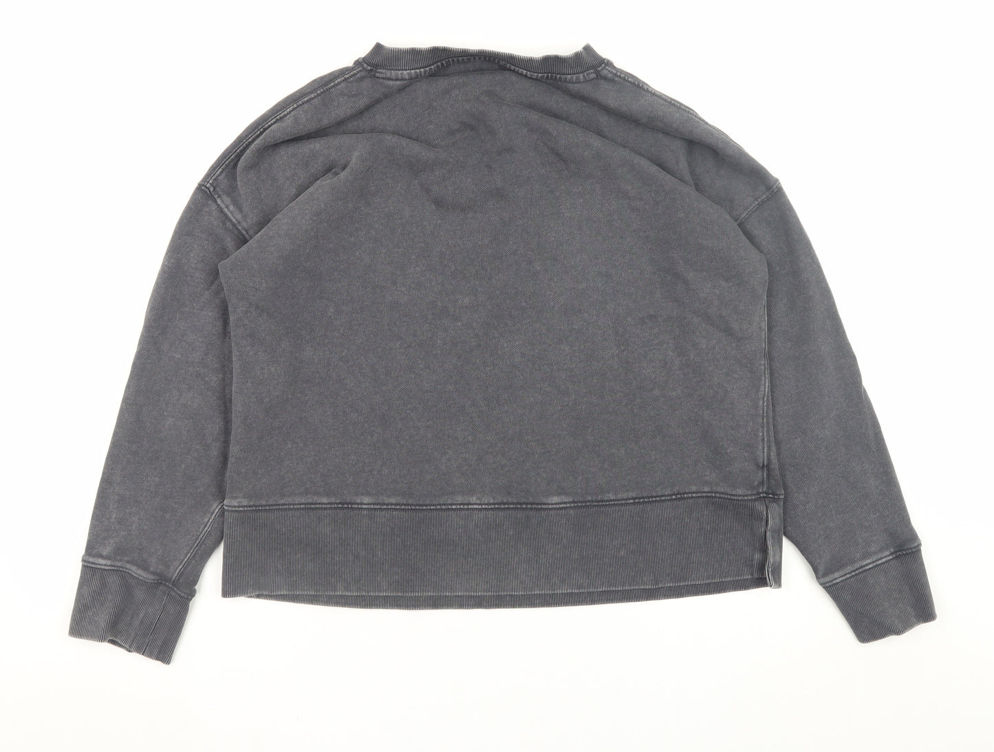 Next Women Black Henley Sweatshirt Small 100% Cotton Casual
