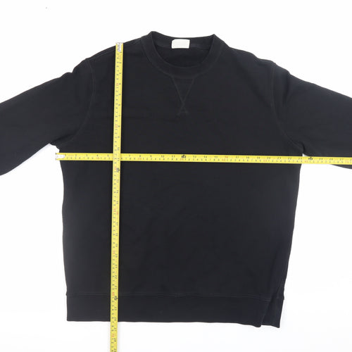 Marks and Spencer Men's Black L Pullover Crew Neck Cotton Sweatshirt